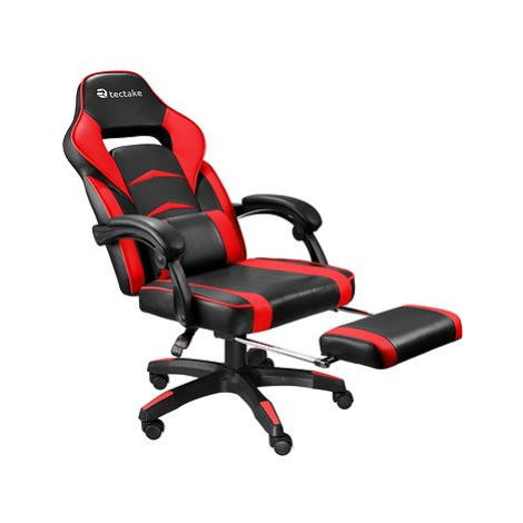Herní kancelářská židle Comodo s podnožkou, černá/červená tectake
