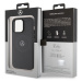 Zadní kryt Mercedes Leather Crossed Line Pattern MagSafe pro Apple iPhone 15 Pro Max, černá