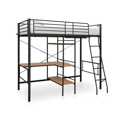SHUMEE rám poschoďové postele se stolem 90 × 200 cm, kov, šedý