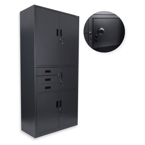 Kovová šatní skříň se sejfem Brooklyn: antracitová