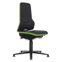 bimos Průmyslová otočná židle NEON ESD, patky, synchronní mechanika, látka, zelený flexibilní pá