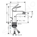 HANSGROHE Logis Bidetová baterie s výpustí, EcoSmart, matná černá 71201670