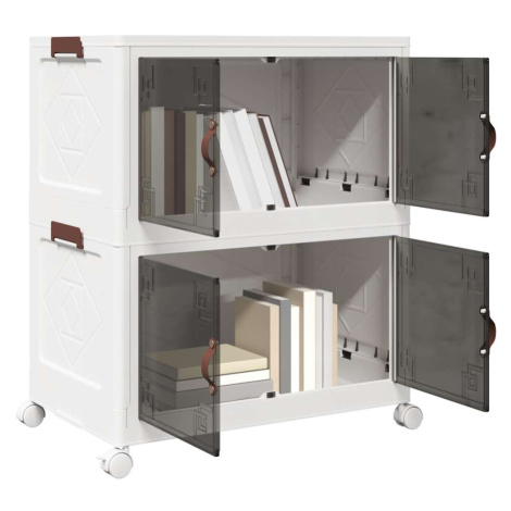 vidaXL Stohovatelný úložný box na kolečkách 2-patrový 75 L 64x40x76 cm