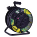 Venkovní prodlužovací kabel na bubnu 25 m / 4 zás. / černý / guma-neopren / 230V / 2,5 mm2