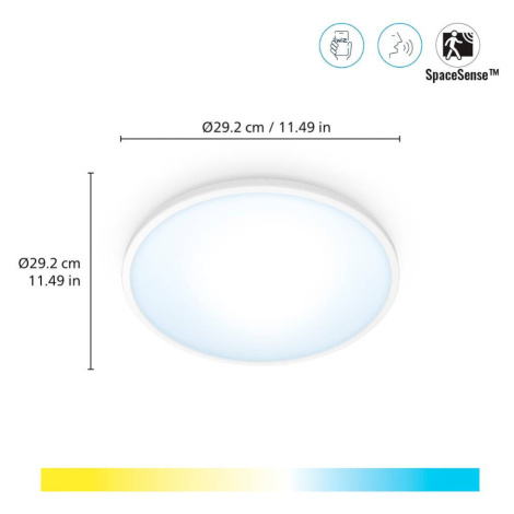 WiZ WiZ SuperSlim LED stropní světlo CCT Ø29cm bílé