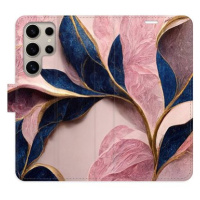 iSaprio flip pouzdro Pink Leaves pro Samsung Galaxy S24 Ultra