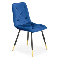 Židle K438 látka velvet/kov tmavě modráowy