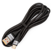 Pletený USB kabel USB-A / USB-C konektor 18W 2m černá