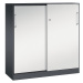 C+P Skříň s posuvnými dveřmi ASISTO, výška 1292 mm, šířka 1200 mm, černošedá/světlá šedá