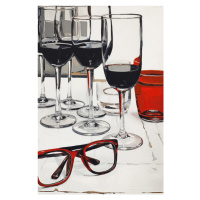 Ilustrace Still Life With Red Glasses, Treechild, 26.7 × 40 cm