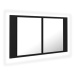 Shumee LED Koupelnová skříňka se zrcadlem - černá, 80 × 12 × 45 cm