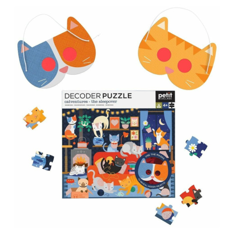 Petit Collage Puzzle kočky 100 ks s 3D brýlemi Petitcollage