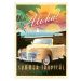 Ilustrace Aloha Art Deco style Paradise classic, JDawnInk, (30 x 40 cm)