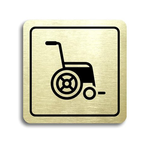 Accept Piktogram "invalidní vozík" (80 × 80 mm) (zlatá tabulka - černý tisk)