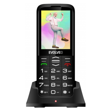 EVOLVEO EasyPhone XO, mobilní telefon pro seniory s nabíjecím stojánkem, černá