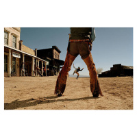 Ilustrace Cowboys having gun duel in old west town, Matthias Clamer, 40 × 26.7 cm