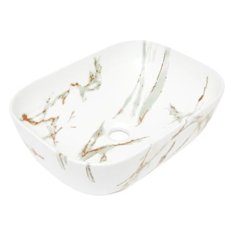 Umyvadlo na desku SAT Infinitio 45,5x32,5 cm mramor, bez přepadu SATINF4532MR