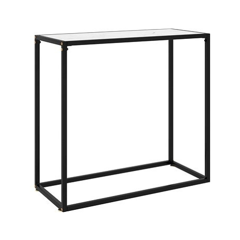 Konzolový stolek bílý 80 × 35 × 75 cm tvrzené sklo SHUMEE