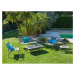 Set šedého zahradního stolku, křesel, lavice a podnožky Ezeis Spring Lounge