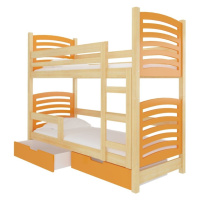 ArtAdrk Dětská patrová postel OSUNA Barva: borovice / oranžová