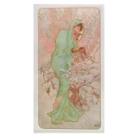 Mucha, Alphonse Marie - Obrazová reprodukce The Seasons: Winter, (22.5 x 40 cm)