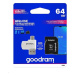GOODRAM microSDXC karta 64GB M1A4 All-in-one (R:100/W:10 MB/s), UHS-I Class 10, U1 + Adapter + O