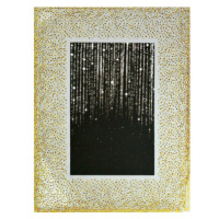 Fotorámeček skleněný 10x15 cm, zlaté třpytivé tečky