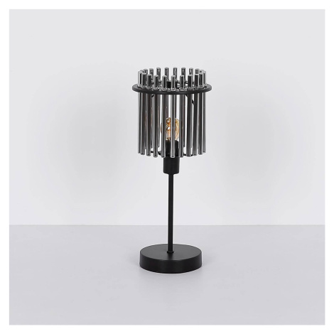 Globo Stolní lampa Gorley, výška 37,5 cm, kouřově šedá, sklo/kov