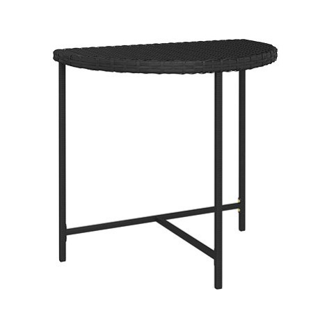 Zahradní stůl černý 80 × 50 × 75 cm polyratan, 316654 SHUMEE