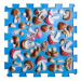 Ortek Masážní ortopedická podložka Puzzle "Mix" 6 prvků Modrá houba