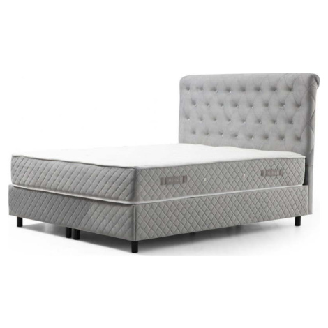Světle šedá boxspring postel s úložným prostorem 140x200 cm Sonata – Kalune Design