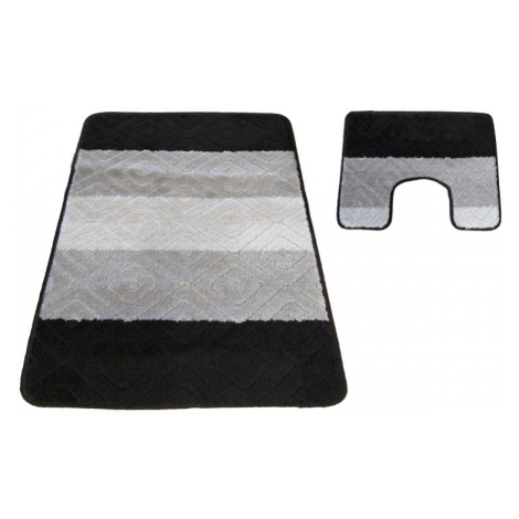 Černo šedý dvoudílný set do koupelny a WC