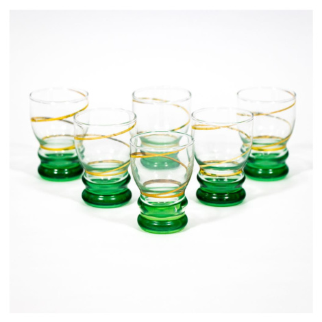 Sada 6x sklenice na panáky čirá zelená Donoci