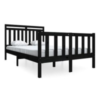 Rám postele černý masivní dřevo 140 × 200 cm, 3100962