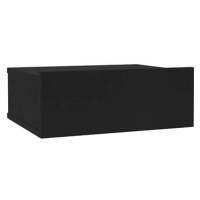 Nástěnný noční stolek černý 40 x 30 x 15 cm dřevotříska