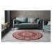 Nouristan - Hanse Home koberce Kruhový koberec Mirkan 104103 Red Rozměry koberců: 160x160 (průmě