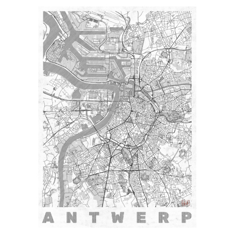 Mapa Antwerp, Hubert Roguski, (30 x 40 cm)