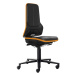 bimos Průmyslová otočná židle NEON ESD, kolečka, synchronní mechanika, PU pěna, oranžový flexibi