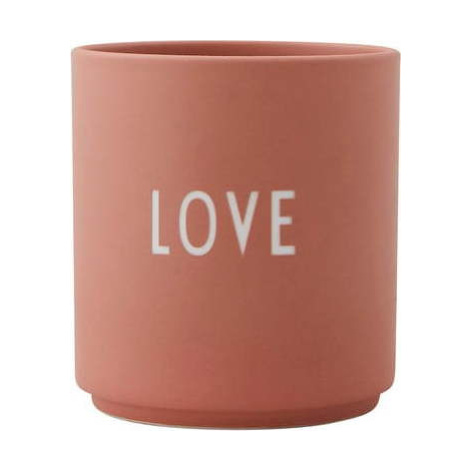 Růžový porcelánový hrnek Design Letters Favourite Love