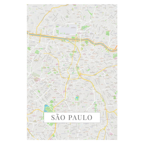 Mapa Sao Paulo color, 26.7x40 cm
