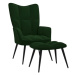 Relaxační křeslo se stoličkou tmavě zelené samet, 328086
