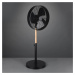Reality Leuchten Stojanový ventilátor Viking, černý, dřevěný prvek