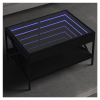 vidaXL Konferenční stolek s Infinity LED černý 70 x 50 x 38 cm