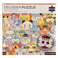 Petitcollage Puzzle zvířátka 100 ks s 3D brýlemi