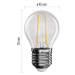 LED žárovka Filament Mini Globe / E27 / 1,8 W (25 W) / 250 lm / neutrální bílá