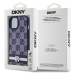 Zadní kryt DKNY PU Leather Checkered Pattern and Stripe pro Apple iPhone 15, modrá