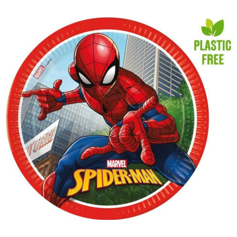 Procos Papírové talíře Spiderman Crime Fighter (Marvel), další generace, 23 cm, 8 ks (bez plastu