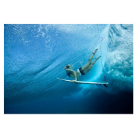 Umělecká fotografie Female Pro surfer at Cloud Break Fiji, Justin Lewis, (40 x 26.7 cm)