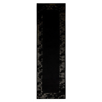 Dywany Łuszczów AKCE: 70x300 cm Běhoun Gloss 408C 86 geometric black/gold - 70x300 cm