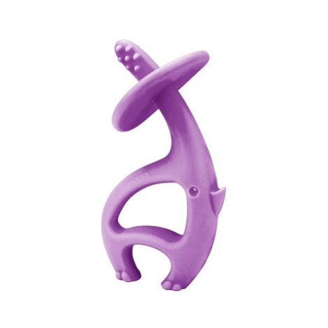 Mombella silikon kousátko zubní kartáček Dancing Elephant fialová